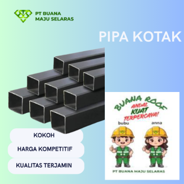 PIPA KOTAK BESI HITAM 20 X 40 X 1.2MM